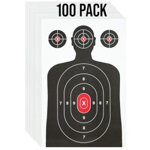 100 Pack Silhouette Paper Shooting Targets - 14x22