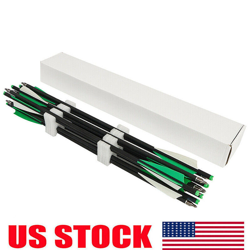 20" Carbon Arrows for Hunting Crossbows - 12PCS