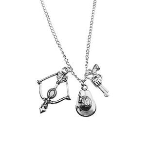 Zombie Hunter Crossbow Pendant Necklace (Silver)