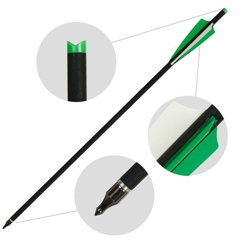 20" Carbon Arrows for Hunting Crossbows - 12PCS