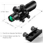 MidTen 2.5-10x40 Red Green Laser Scope Combo
