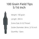 100 Grain Field Points for Crossbow Arrows