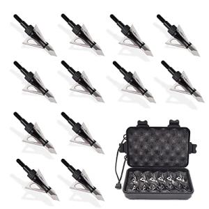 12PK 100 Grain 3-Blade Hunting Broadheads with Case