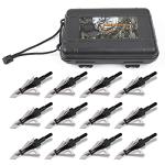12PK 100 Grain 3-Blade Hunting Broadheads with Case