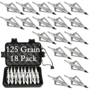 Aiskaer 18 Pack Broadheads with Storage Case