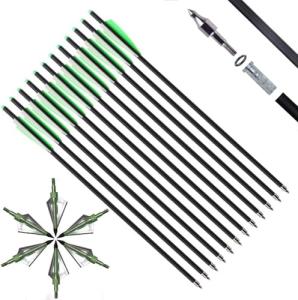 20 Inch Carbon Crossbow Bolts and Broadheads Set