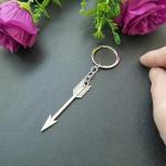 Silver Bow and Arrow Keychain for Archers