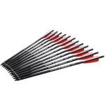 20-Inch Carbon Crossbow Bolts with 4" Vanes (12 Pack)