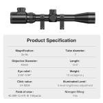CVLIFE 3-9x40 Illuminated Scope for Hunting