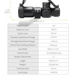 3X28 Compact Rifle Scope with Illuminated Reticle