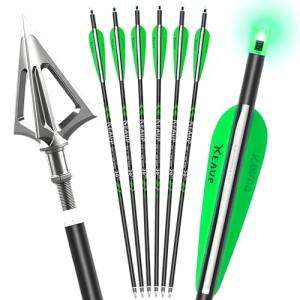 20-Inch Carbon Crossbow Bolts with Broadheads and Nocks