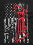 Patriotic USA Flag Deer Hunting Crossbow Tee
