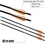 TIT-COYO 24-Pack Carbon Crossbow Bolts and Broadheads