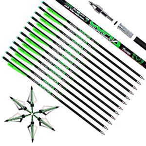 LWANO Carbon Crossbow Bolts and Broadheads Kit