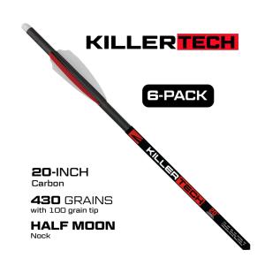 20-Inch Carbon Crossbow Bolts - 6-Pack