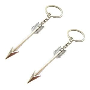 Silver Bow and Arrow Keychain Set for Archers