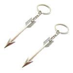 Silver Bow and Arrow Keychain Set for Archers