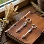 Silver Bow and Arrow Keychain Set for Archers