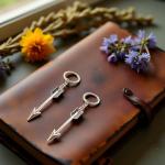 Silver Bow and Arrow Keychain Set for Archers