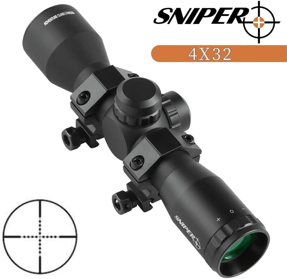 Compact Sniper 4X32 Crossbow Scope with Rangefinder