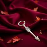 Silver Bow and Arrow Keychain for Archers