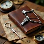 Silver Bow and Arrow Keychain for Archers