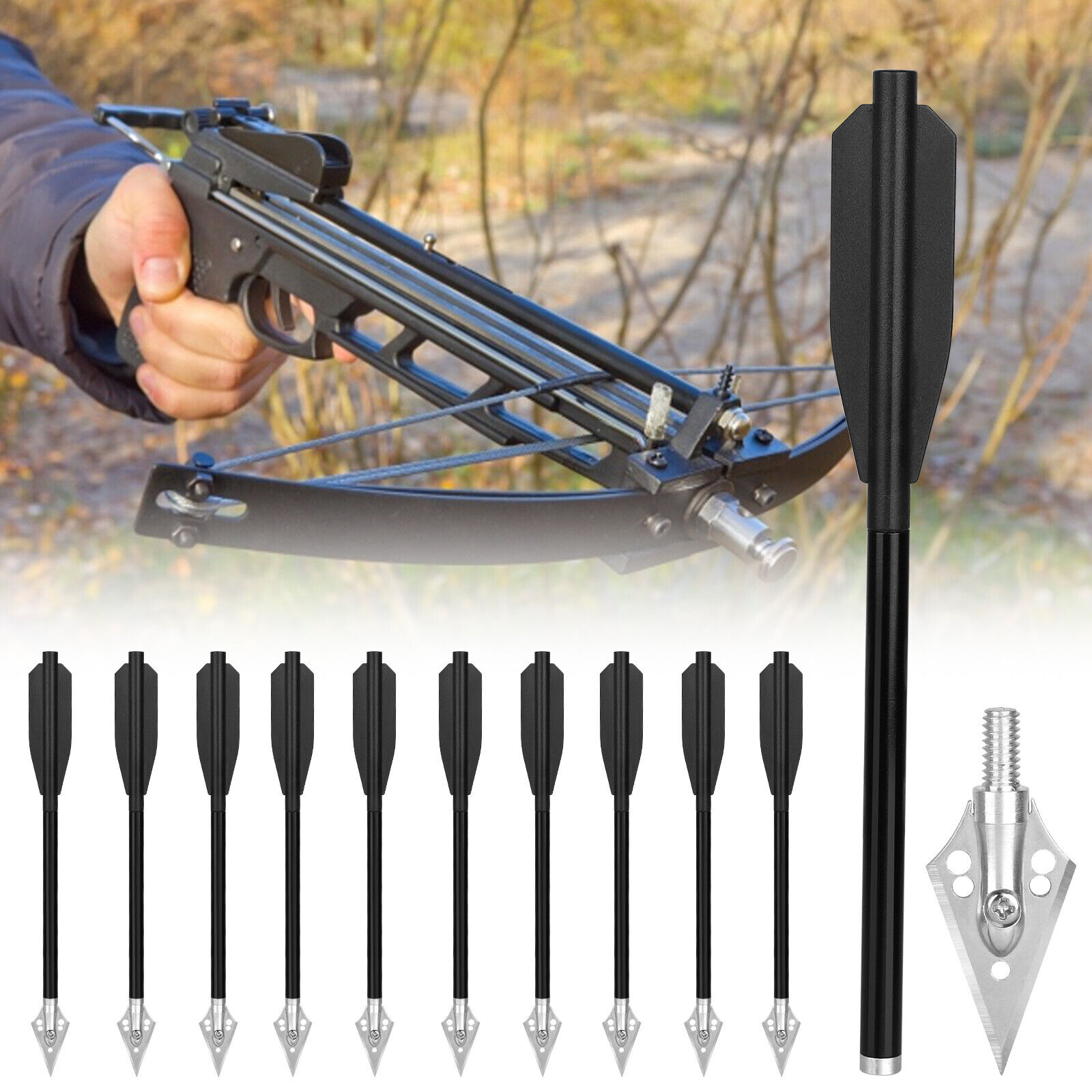 12-Pack Aluminum Reverse Draw Bow Arrows for Mini Archery