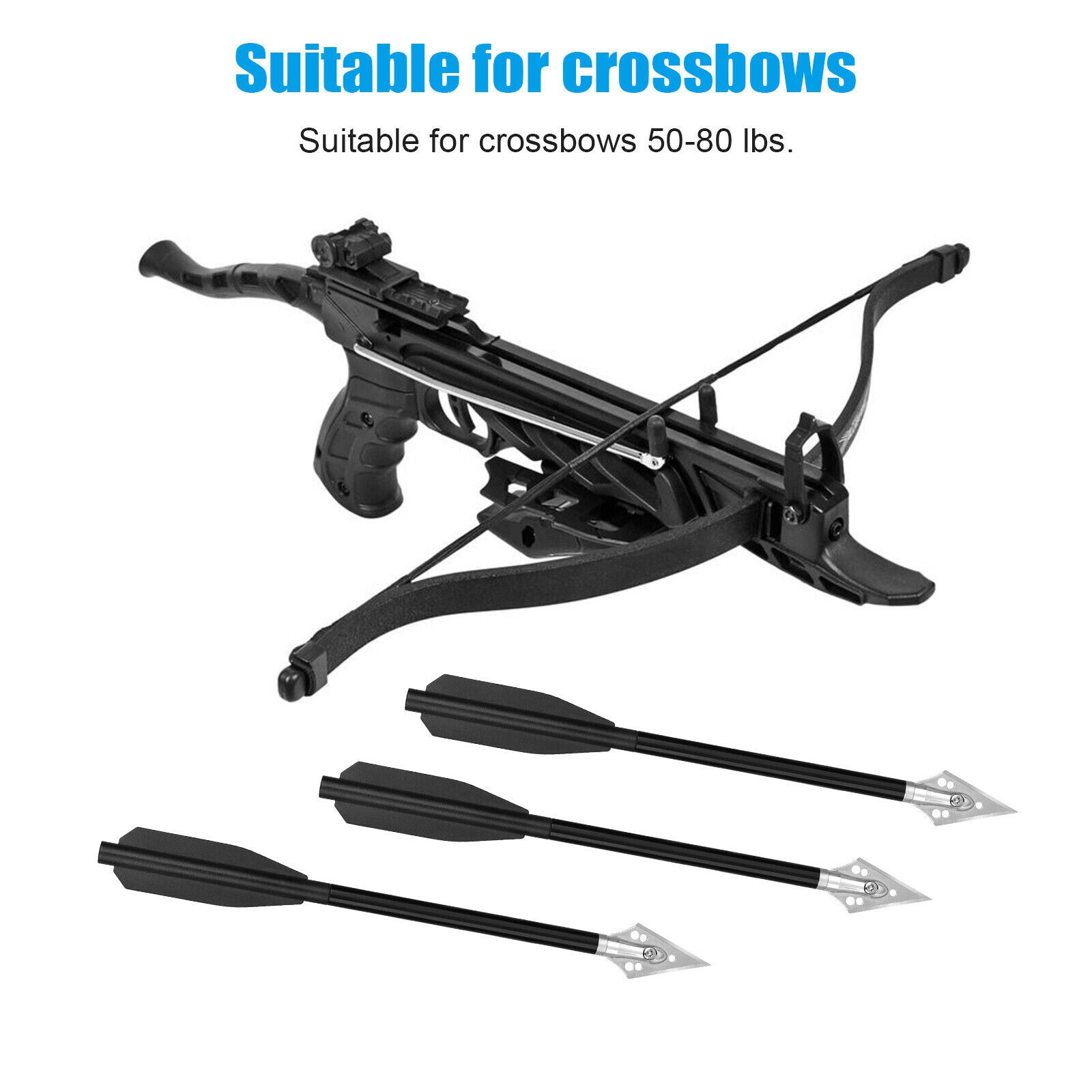 12-Pack Aluminum Reverse Draw Bow Arrows for Mini Archery