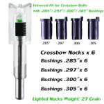 KEAUP Lighted Nocks for Crossbow Bolts - 6/3 Pack