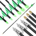 KEAUP 32” Carbon Hunting Arrows with Broadheads