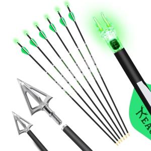 KEAUP 6 Carbon Hunting Arrows with Broadheads