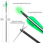 KEAUP 6-Pack Hunting Arrows with Lighted Nocks