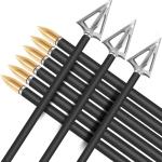 KEAUP 6 Carbon Hunting Arrows with Broadheads