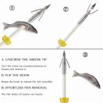 KEAUP 6 Pack Luminous Bowfishing Arrows with Broadheads