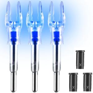KEAUP Lighted Nocks for Arrows - 3 Pack (Blue)