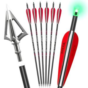 20-Inch Carbon Crossbow Bolts with Broadheads & Nocks