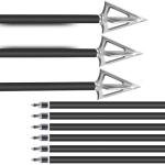 20-Inch Carbon Crossbow Bolts with Broadheads & Nocks