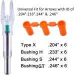 6 Pack Lighted Universal Arrow Nocks .204/.233