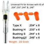 KEAUP 6-Pack Lighted Arrow Nocks .204 to .246