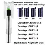 Lighted Crossbow Nocks 6-Pack with Bushings