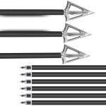 20-Inch Crossbow Bolts with Broadheads and Lighted Nocks