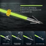 KEAUP 6 Pack 32" Luminous Bowfishing Arrows