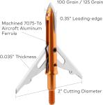 100 Grain Hunting Broadheads 6-Pack, Orange