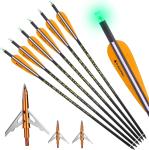 20-Inch Carbon Crossbow Bolts with Broadheads