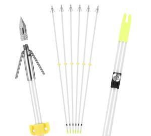 32-Inch Bowfishing Arrows with Broadheads - 6 Pack