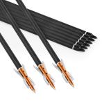 20-Inch Carbon Crossbow Bolts with 100 Grain Tips