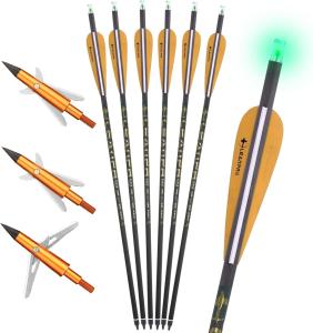 20-Inch Carbon Crossbow Bolts with Broadheads