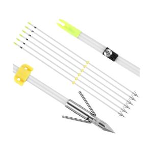 32" Bowfishing Arrows with Broadheads - 6 Pack