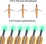 20-Inch Carbon Crossbow Bolts with Broadheads