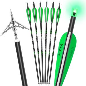 20-Inch Carbon Crossbow Bolts with Broadheads and Nocks